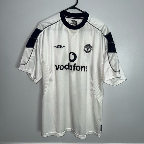 Manchester United Jersey Mens XL White Umbro 1999 2000 Football - Picture 1 of 7